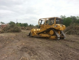 Bulldozer clearing land