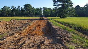 Starting to grade land for road