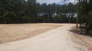 Cleared of trees and graded building site