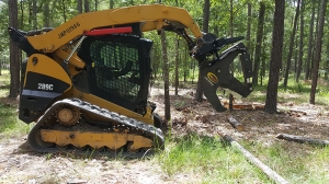 Dozer with log cutter